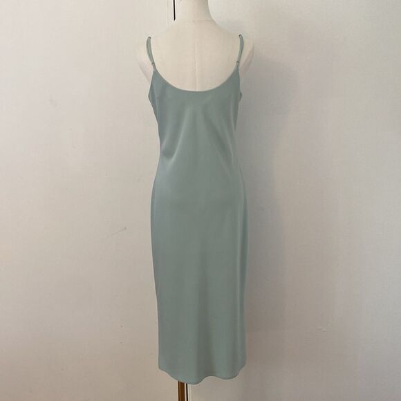 Simple Retro Pastel Mint Green Button Front Midi Dress Size Medium - Picture 6 of 12